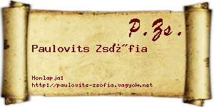 Paulovits Zsófia névjegykártya