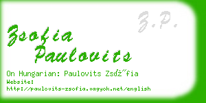 zsofia paulovits business card